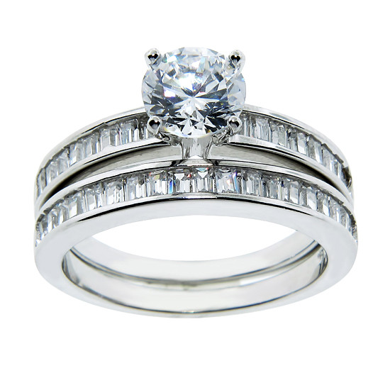 Groupon Wedding Rings
 Sterling Silver and CZ Wedding Ring Sets