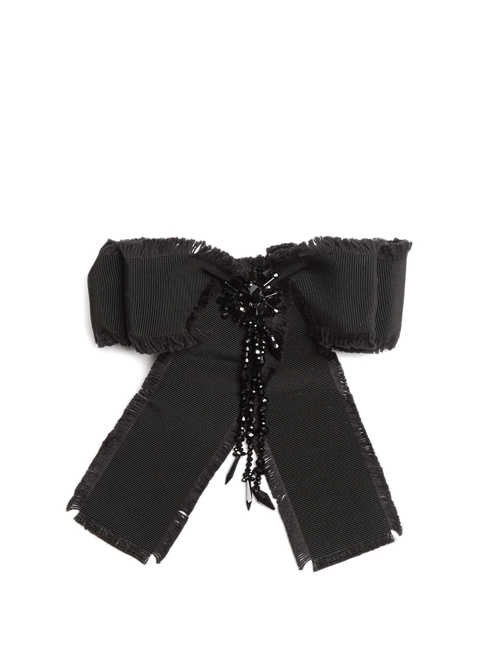 Gucci Brooches
 Lyst Gucci Bead embellished Bow Brooch in Black