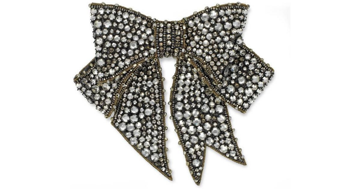 Gucci Brooches
 Gucci Crystal Bow Brooch in Gray Lyst