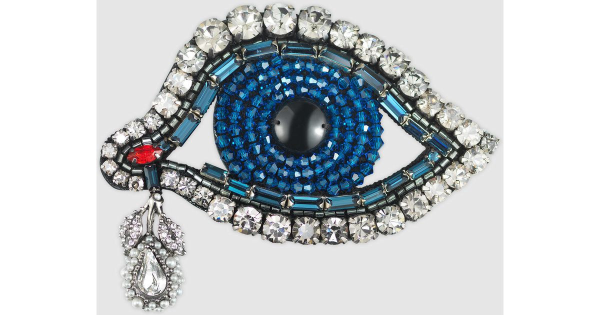 Gucci Brooches
 Gucci Eye Brooch With Crystals in Metal Blue Lyst