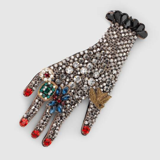 Gucci Brooches
 Hand brooch in metal with glass beads Gucci Fashion