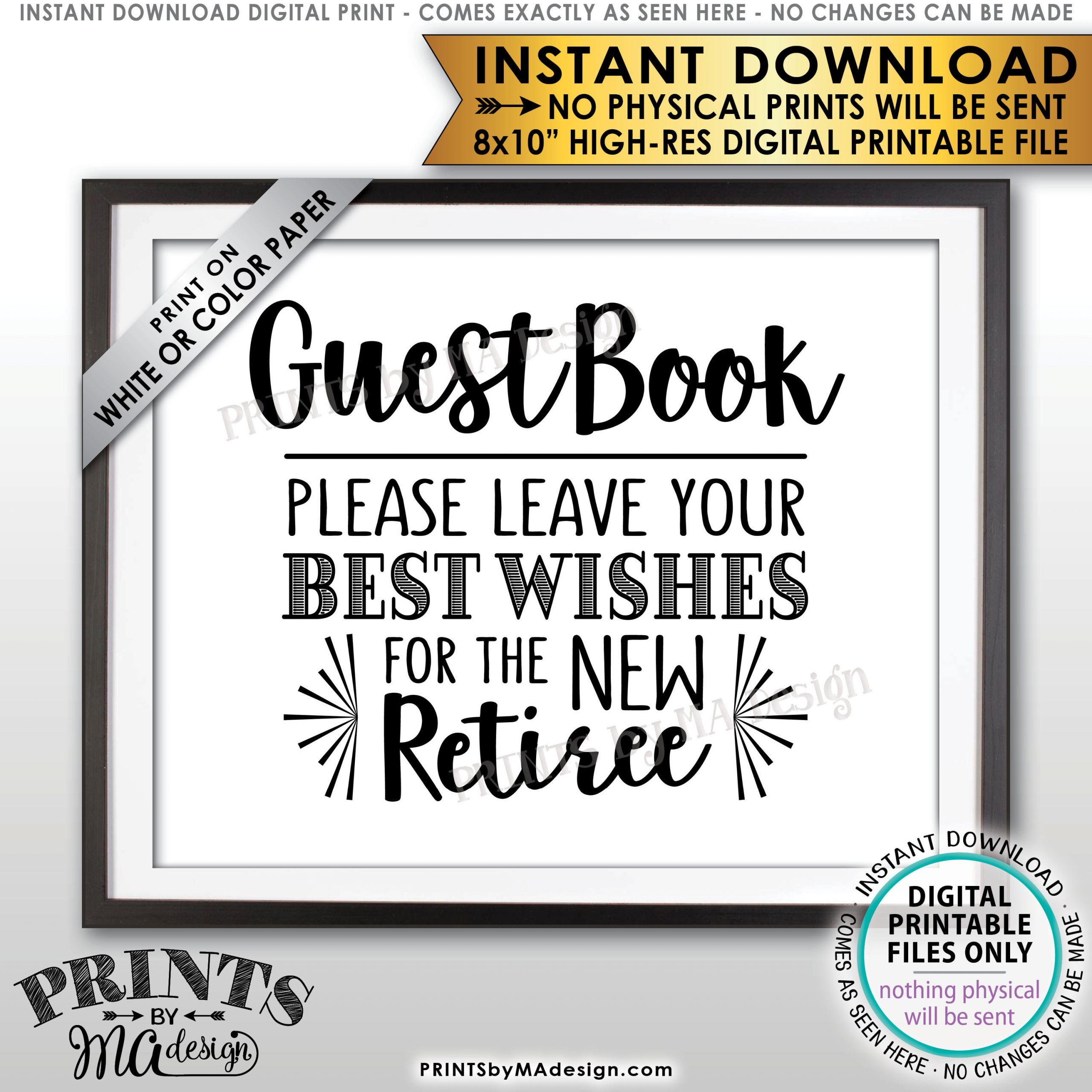 Guest Book Ideas For Retirement Party
 Retirement Party Guestbook Sign Leave Best Wishes for the