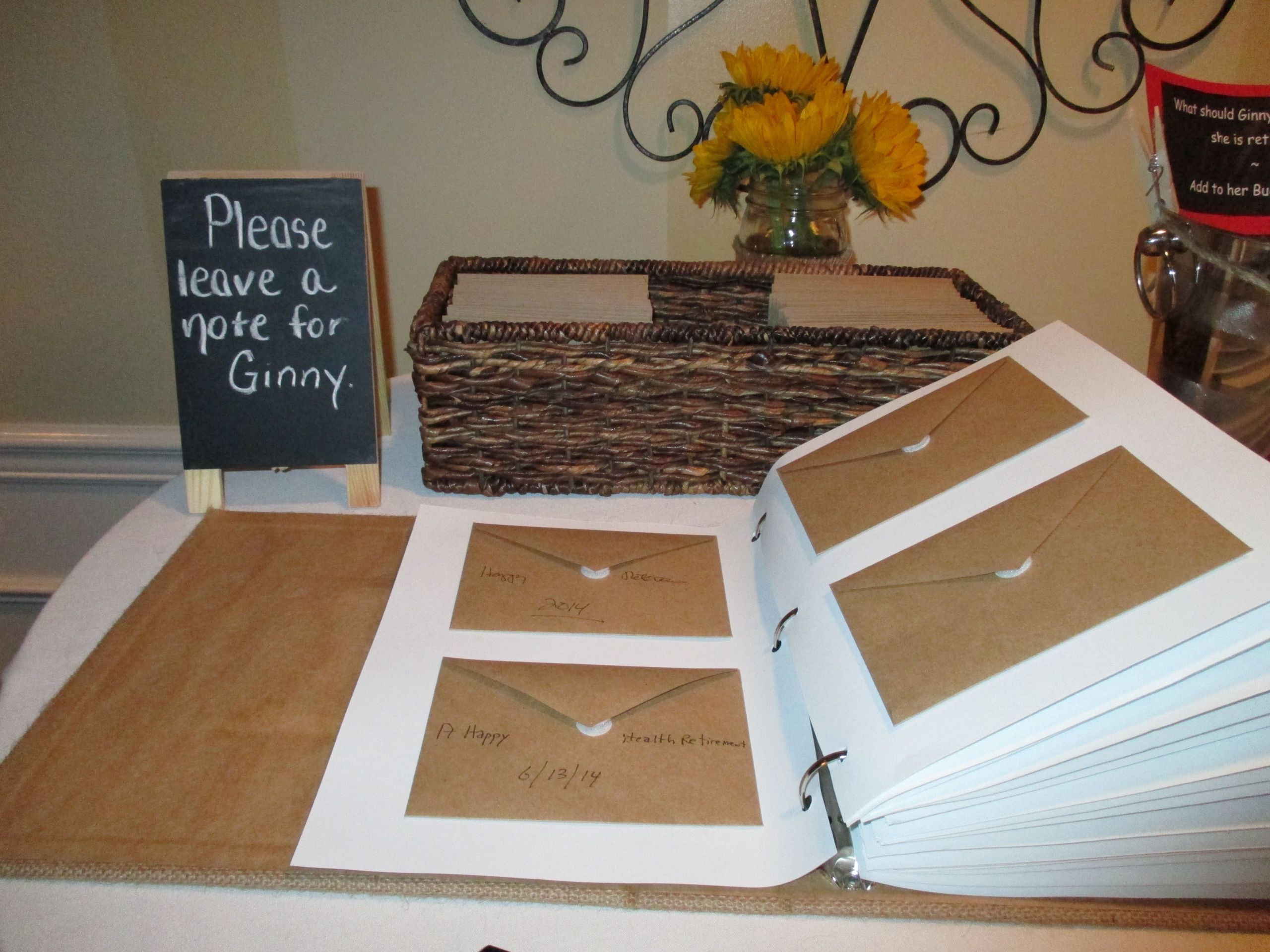 Guest Book Ideas For Retirement Party
 Leave a note for Ginny Retirement party guest book
