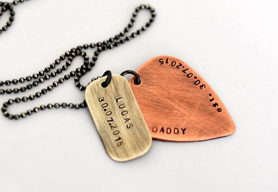 Guitar Necklace For Guys
 Guitar Pick Necklace Copper Guitar Pick Rustic Mens Necklace