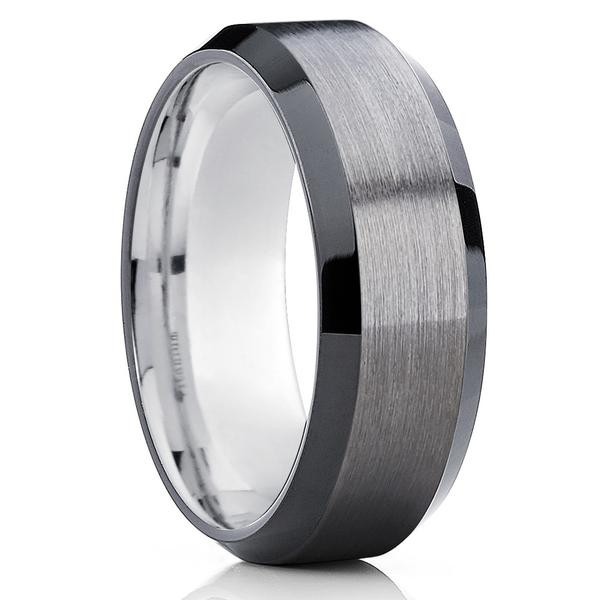 Gunmetal Wedding Rings
 Black Tungsten Wedding Band Gunmetal Ring Tungsten