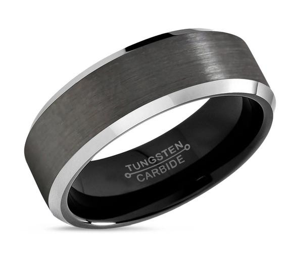 Gunmetal Wedding Rings
 GUNMETAL Tungsten Ring Mens Wedding Band Black 8mm Wedding