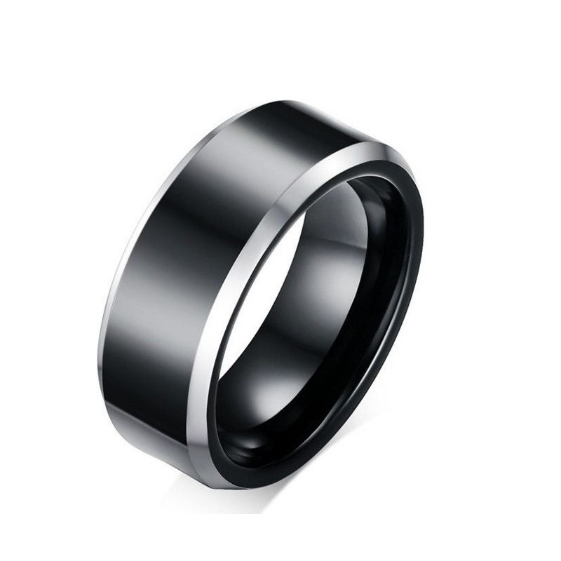 Gunmetal Wedding Rings
 8mm Tungsten Carbide BLACK Wedding Band Engagement Bridal