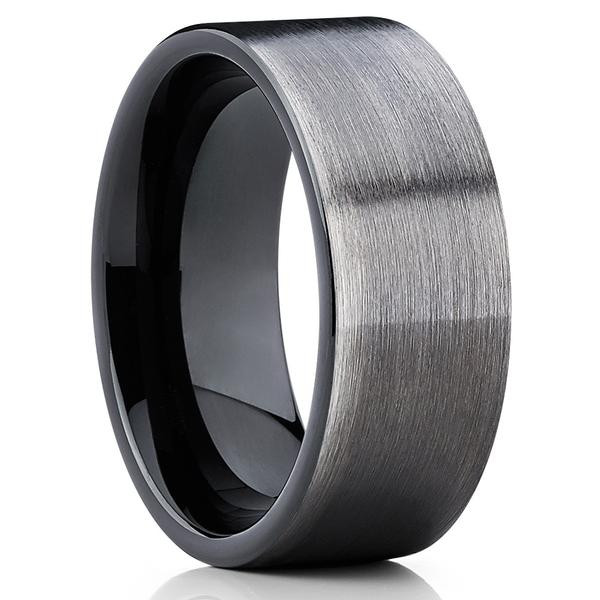 Gunmetal Wedding Rings
 Gunmetal Tungsten Wedding Band Black Ring Tungsten