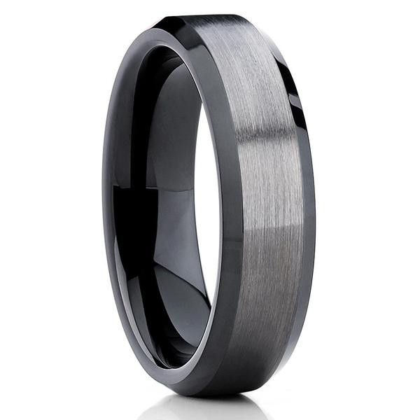 Gunmetal Wedding Rings
 Black Tungsten Ring Gunmetal Tungsten Wedding Band