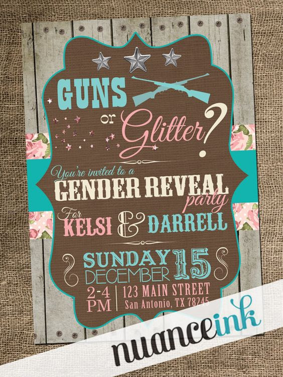 Guns And Glitter Gender Reveal Party Ideas
 Pinterest • The world’s catalog of ideas