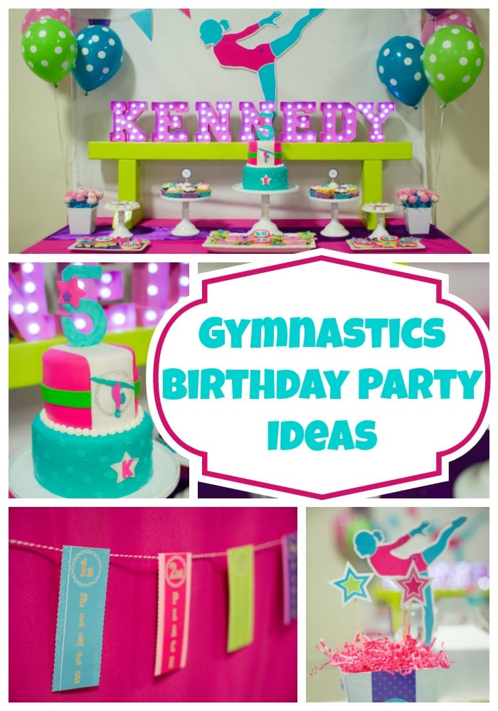 Gym Birthday Party Ideas
 Bright and Colorful Gymnastics Birthday Party Pretty My