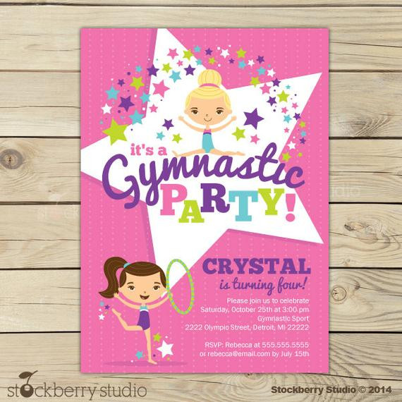 Gymnastic Birthday Invitations
 Gymnastics Invitation Printable Gymnastics Birthday Party