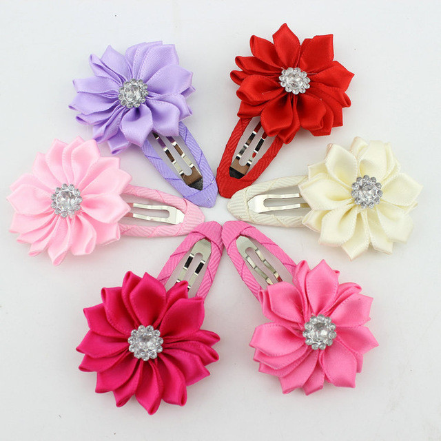 Hair Clips Kids
 New 2017 high quality polygonal flower hair clips baby