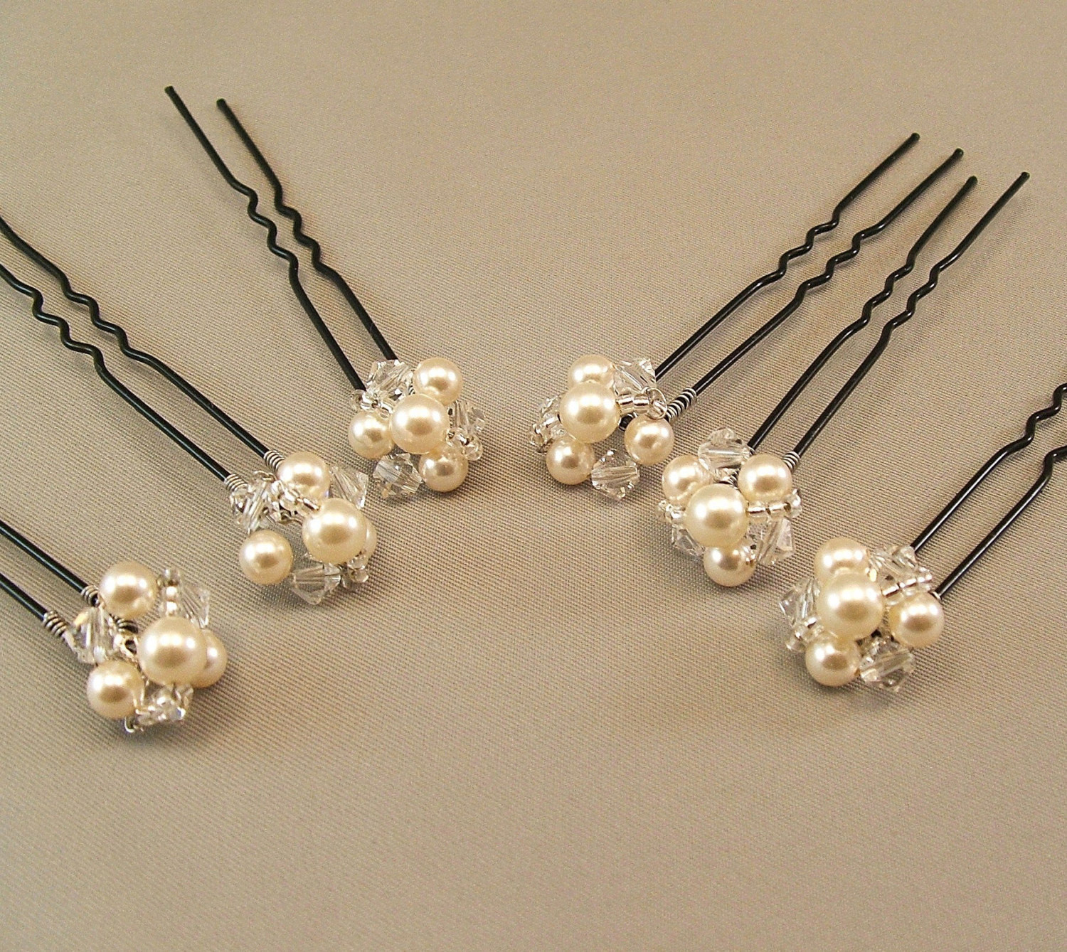Hair Pins
 Cream Pearl Wedding Hair Accessories Bridal Hairpins Bridal