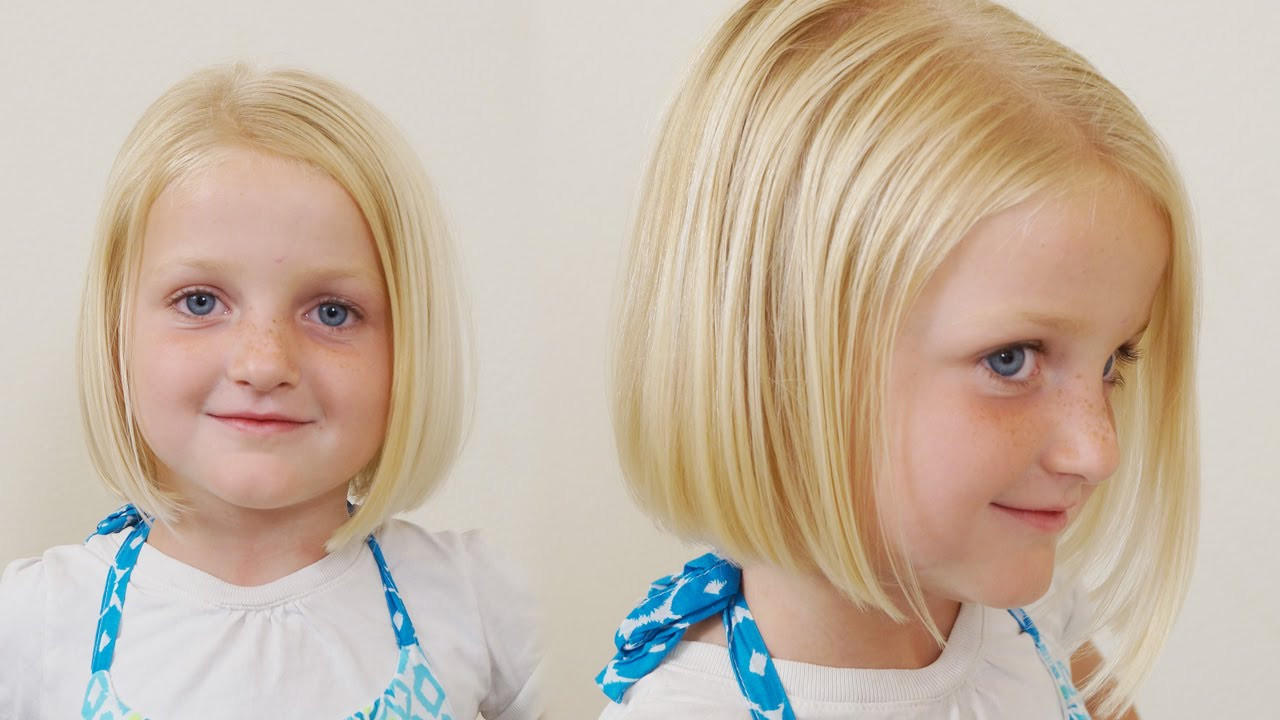 Haircuts For Little Girls With Fine Hair
 How to Cut little Girls Hair Basic Bob Haircut Short