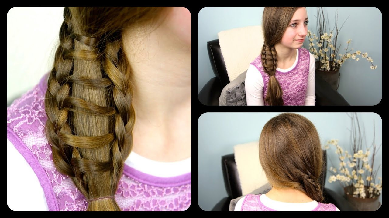 Hairstyle For Little Girls With Long Hair
 Ladder Braid Side Ponytail