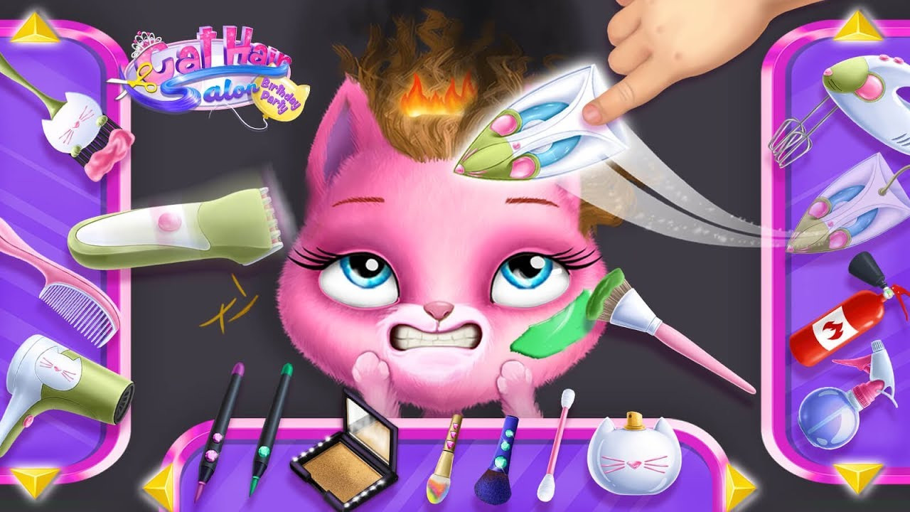 Hairstyle Games For Kids
 Cat Hair Salon Birthday Party Kitty Haircut Care