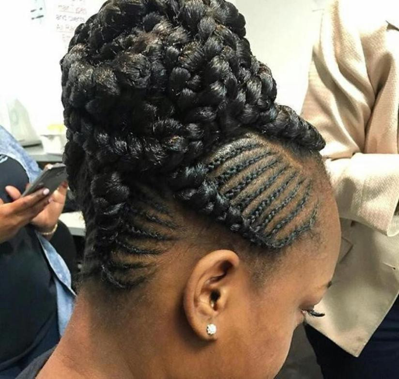 Hairstyle Updo Braid
 Ghana Braids – Updos Cornrows Jumbo & Ponytail Short