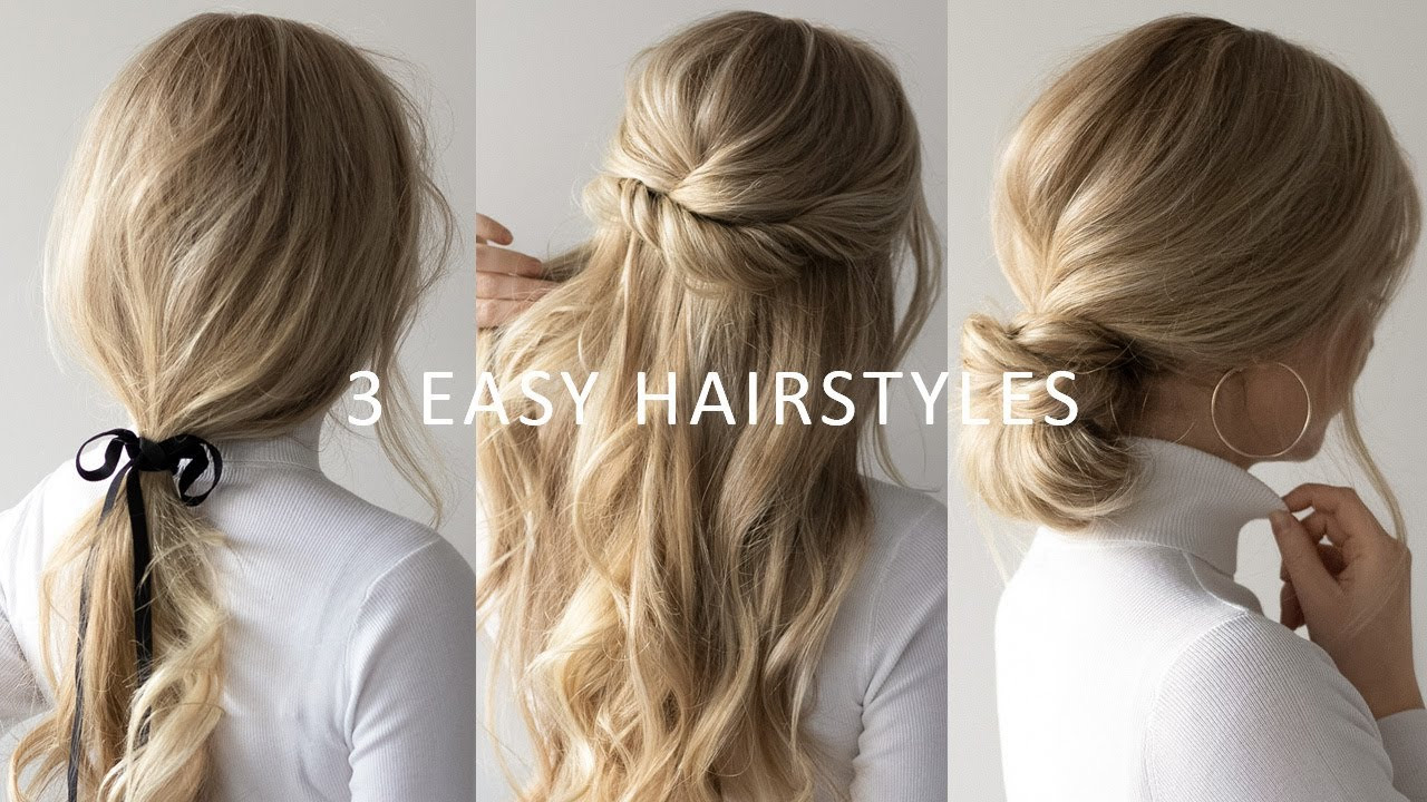 Hairstyles Easy
 THREE 3 MINUTE EASY HAIRSTYLES 💕