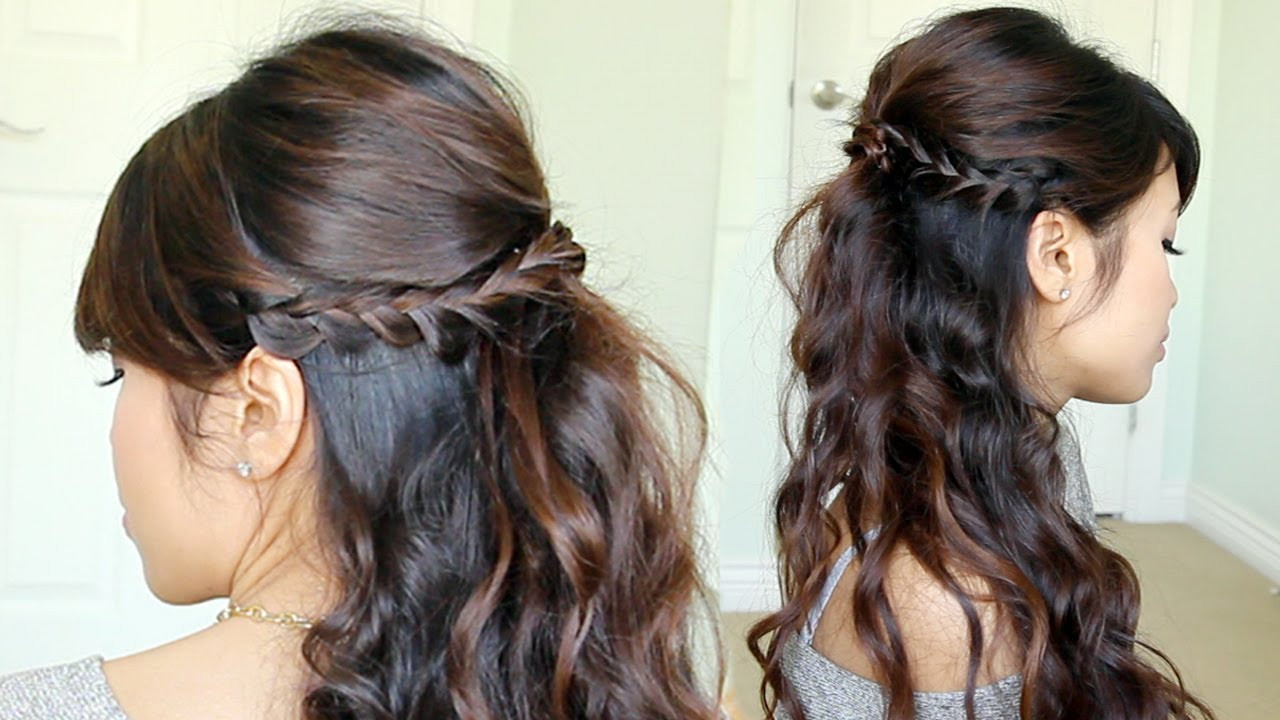Hairstyles For Prom Up
 Prom Hairstyle Braided Half Updo feat NuMe Reverse