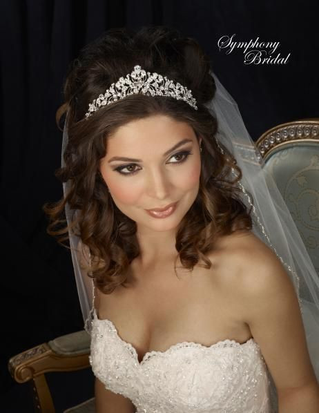 Hairstyles With Tiaras For Brides
 Stunning Symphony Bridal 7307CR Wedding Tiara for the