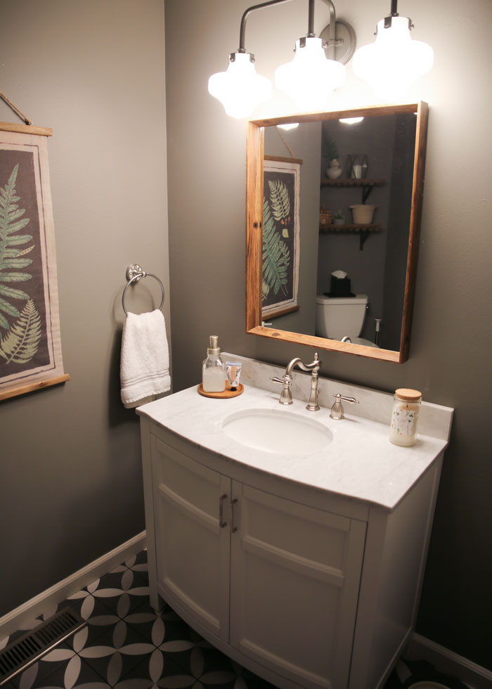 Half Bathroom Remodels
 Our Gray & White Half Bathroom Remodel Kitchen Treaty