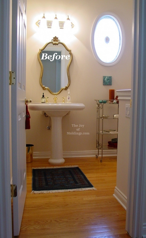 Half Bathroom Remodels
 Before & After Tall Guest Half Bathroom The Joy of Moldings