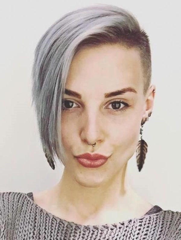 Half Shaved Girl Hairstyle
 The 25 best Shaved head women ideas on Pinterest
