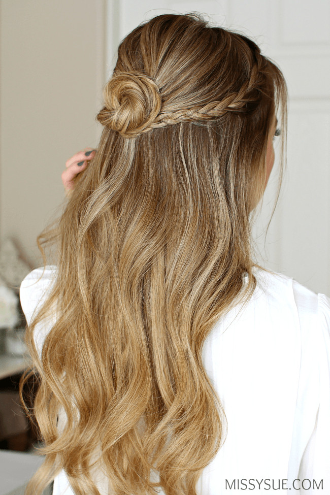 Half Up Prom Hairstyles
 Half Up Braid Wrapped Bun