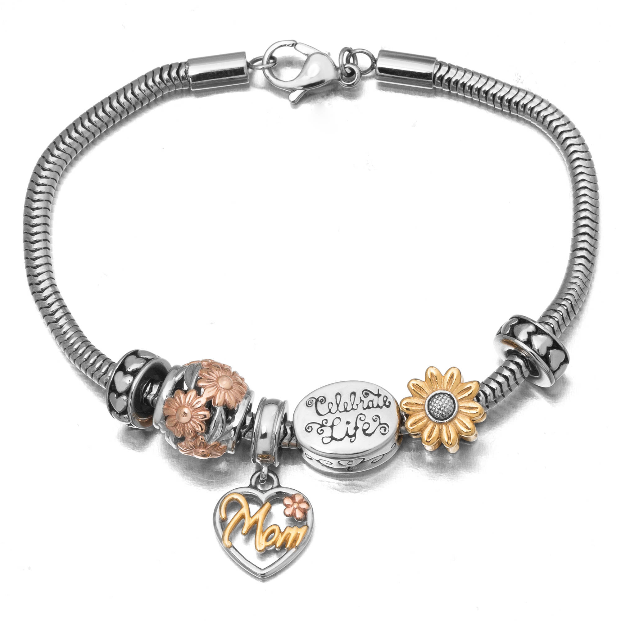 Hallmark Bracelet Charms
 Connections from Hallmark Stainless Steel Tri Color Mom