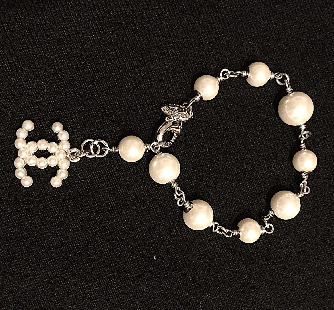 Hallmark Bracelet Charms
 CHANEL Pearl Bracelet PEARL CHARM CC Logo Costume Jewelry