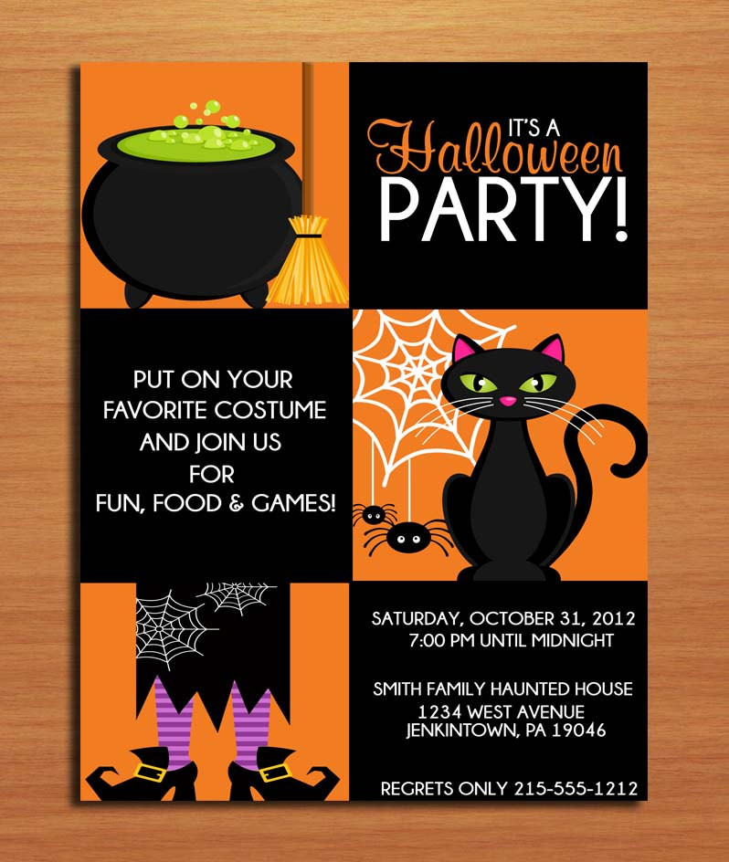 Halloween Birthday Invitations
 Witchy Halloween Party Customized Printable Invitations DIY