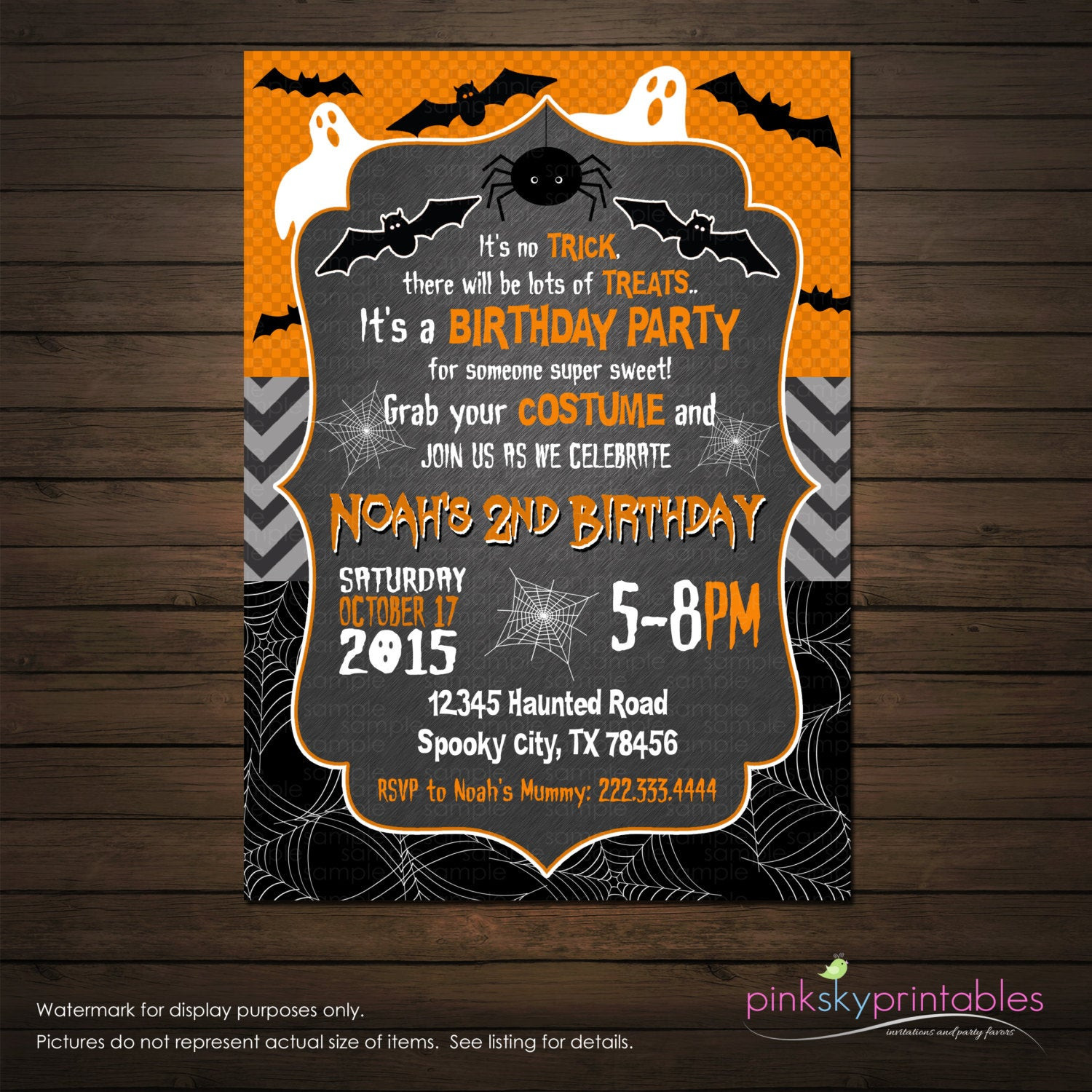 Halloween Birthday Invitations
 Halloween Birthday Invitation Printable File Ghosts and