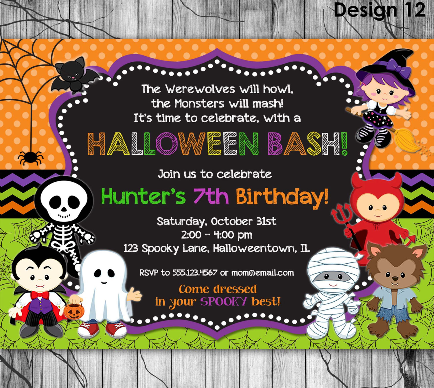 Halloween Birthday Invitations
 HALLOWEEN Birthday Invitation PRINTABLE Kids Halloween Party