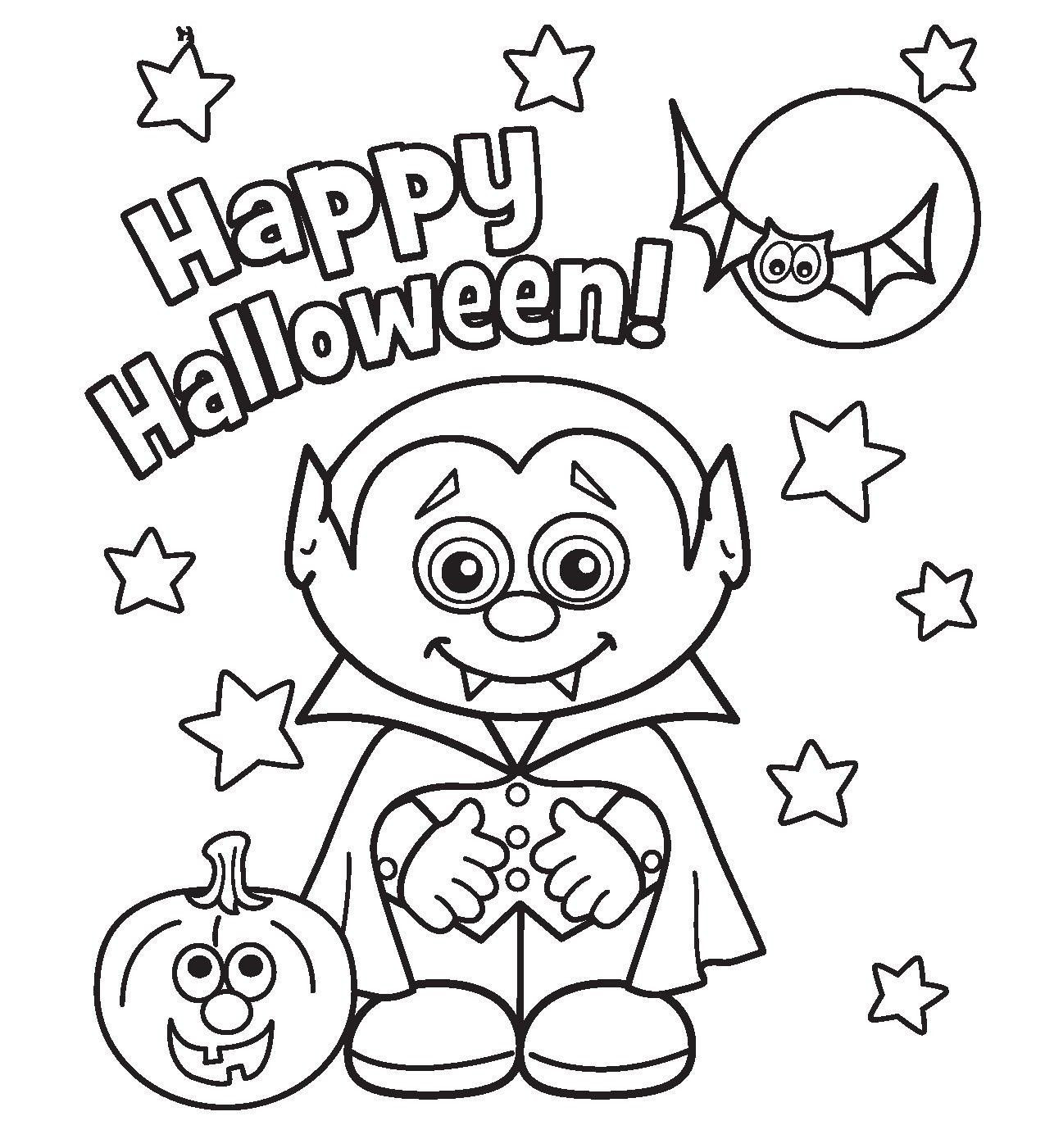 Halloween Coloring Pages For Boys
 Print Little Vampire Printabel Halloween Coloring Pages or