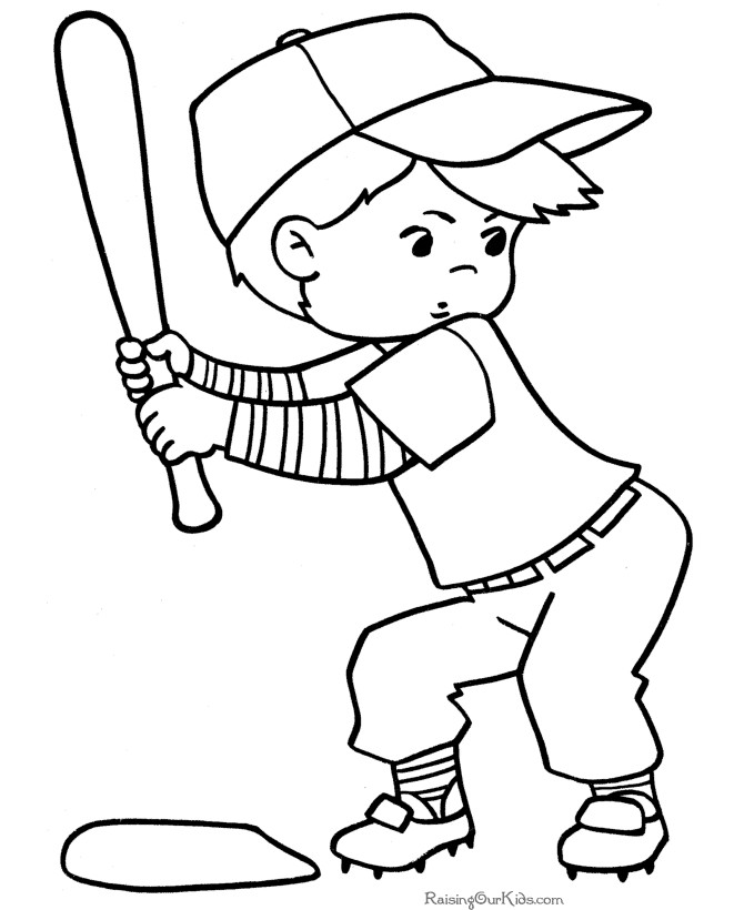Halloween Coloring Pages For Boys
 Halloween coloring pages Baseball Boy 017