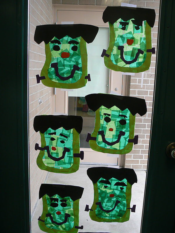 Halloween Craft Ideas Preschool
 Mrs T s First Grade Class Frankenstein Window Art