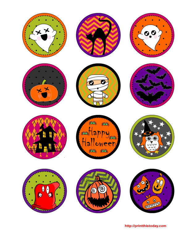 Halloween Cupcakes Toppers
 Free Printable Halloween Cupcake Toppers