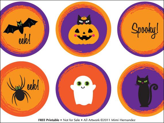 Halloween Cupcakes Toppers
 Free printable Halloween cupcake toppers