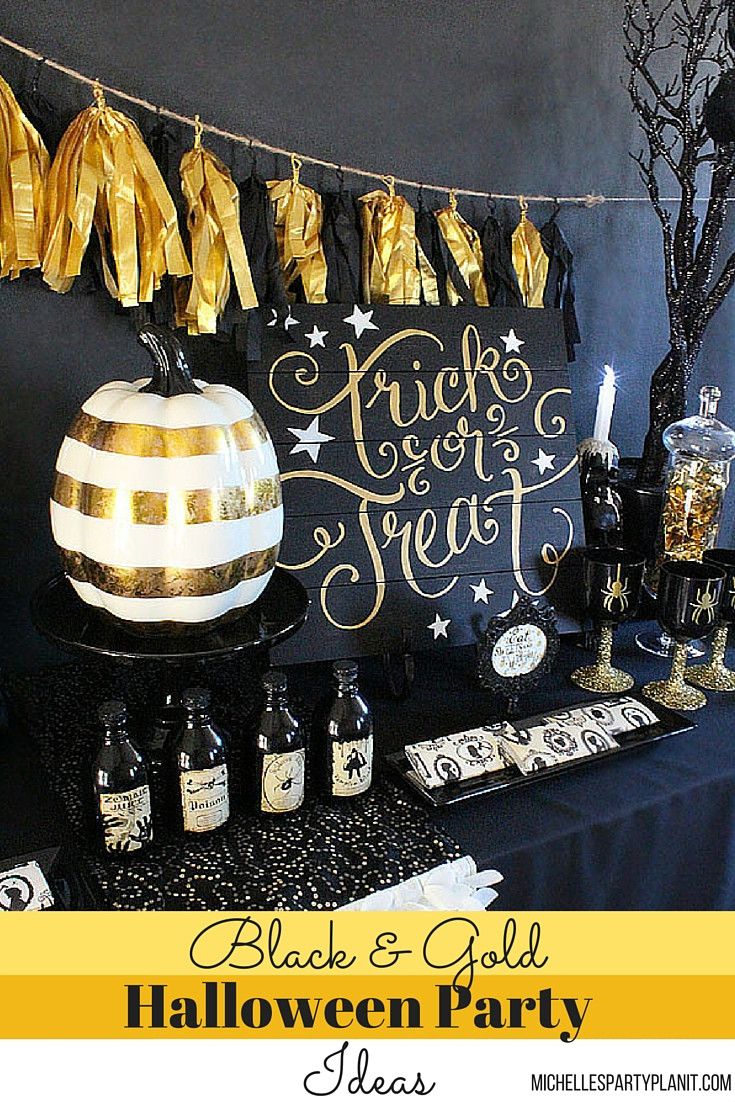 Halloween Ideas Party
 Black and Gold Halloween Party Ideas Michelle s Party