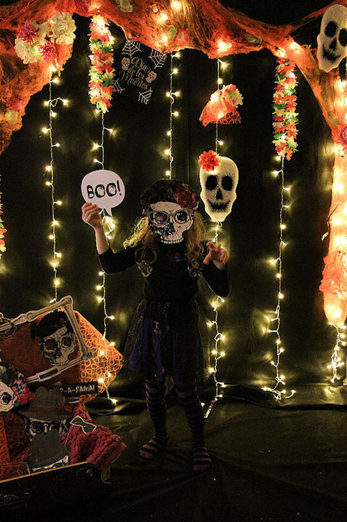 Halloween Party Photo Booth Ideas
 Kara s Party Ideas Day of the Dead Halloween Party