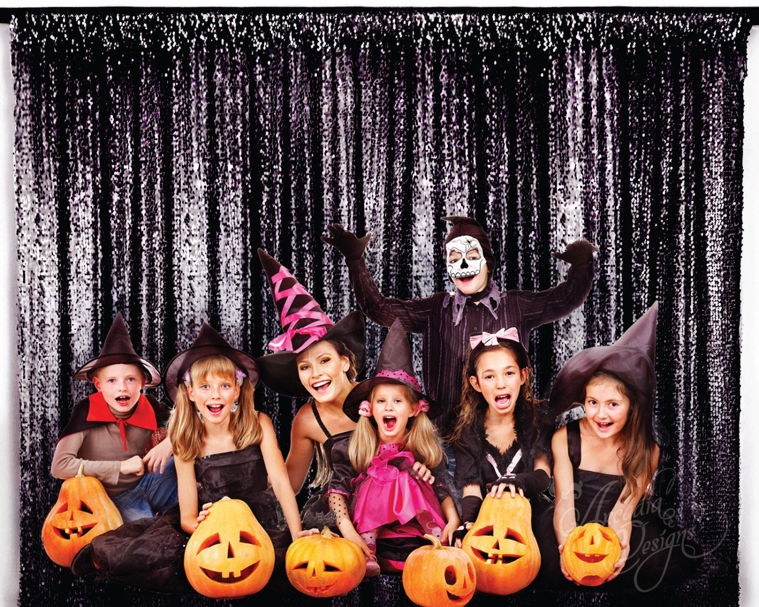 Halloween Party Photo Booth Ideas
 Halloween Party Booth Prop Black Sparkly Sequin