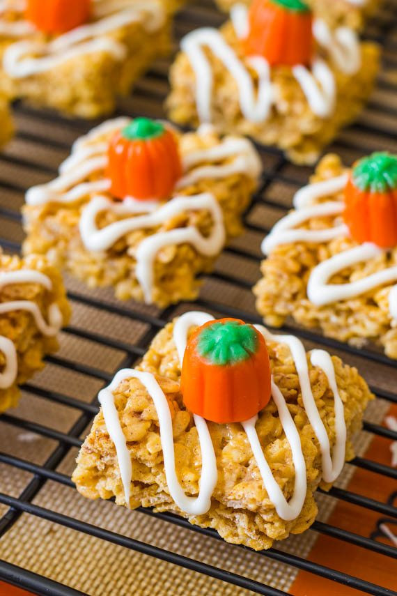 Halloween Pumpkin Recipes
 Pumpkin Pie Rice Krispie Treats Sallys Baking Addiction