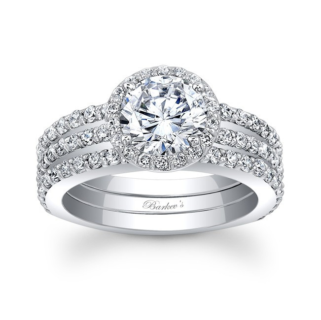 Halo Wedding Ring Sets
 Barkeb s Halo Bridal Set 7895S2