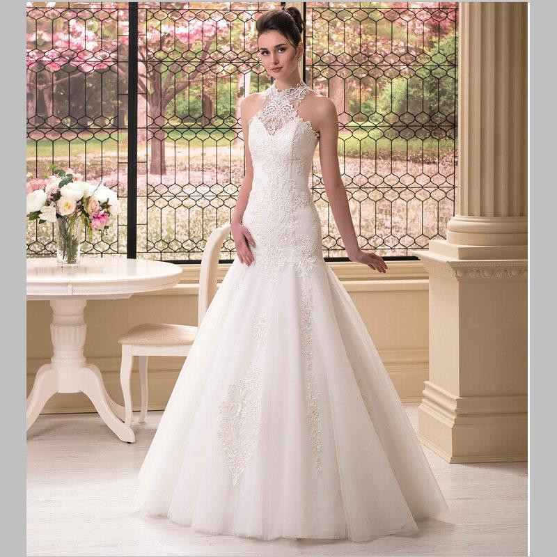 Halter Top Wedding Dresses
 Top Quality Mermaid Halter Wedding Dress Floor Length