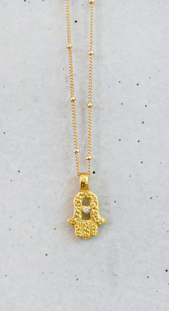 Hand Of Fatima Necklace
 Gold Hand of Fatima Necklace