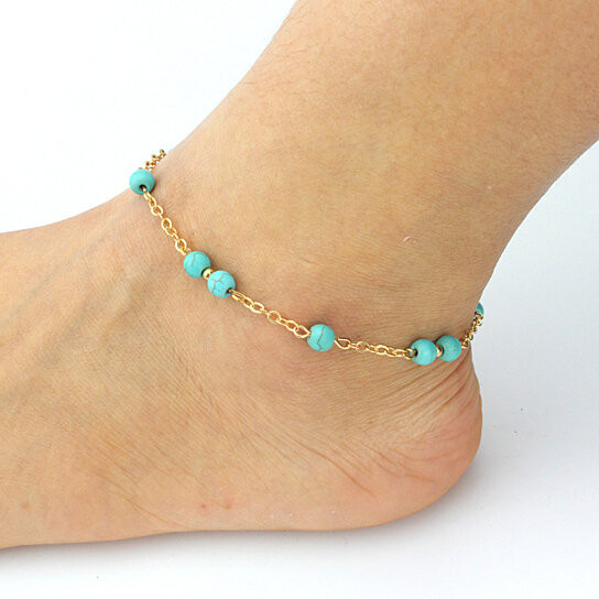 Handmade Anklet
 Buy Fashion Handmade Beaded Turquoise Beads Anklets by
