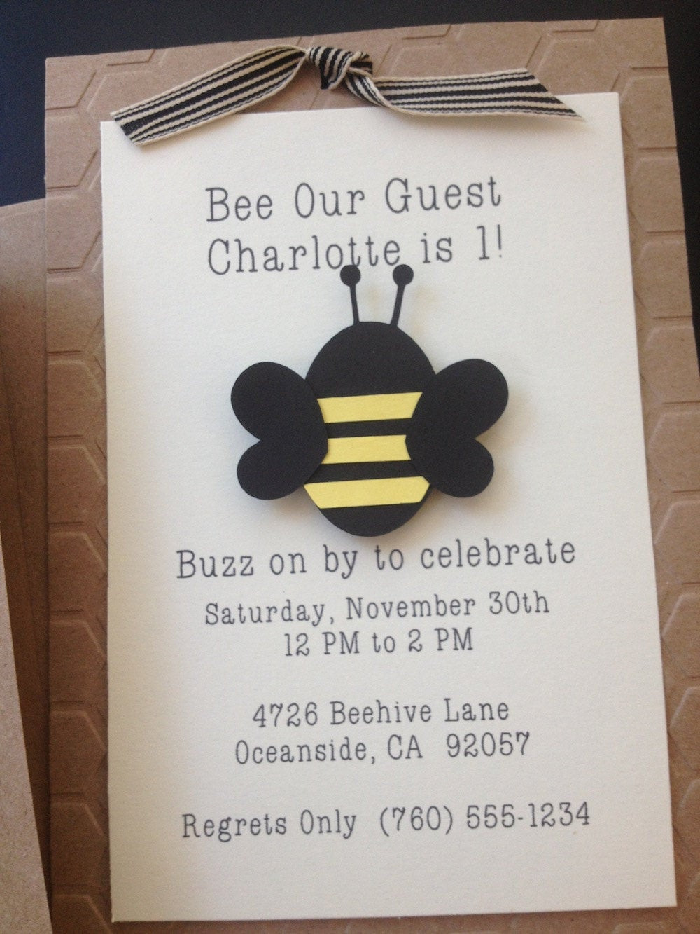 Handmade Birthday Invitations
 Bumble Bee Handmade Invitations Custom Made for by