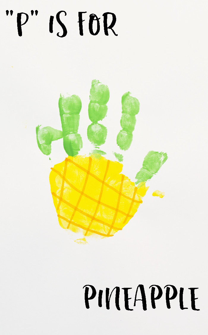 Handprint Crafts For Preschoolers
 Letter “P” Pineapple Handprint Art for Preschoolers
