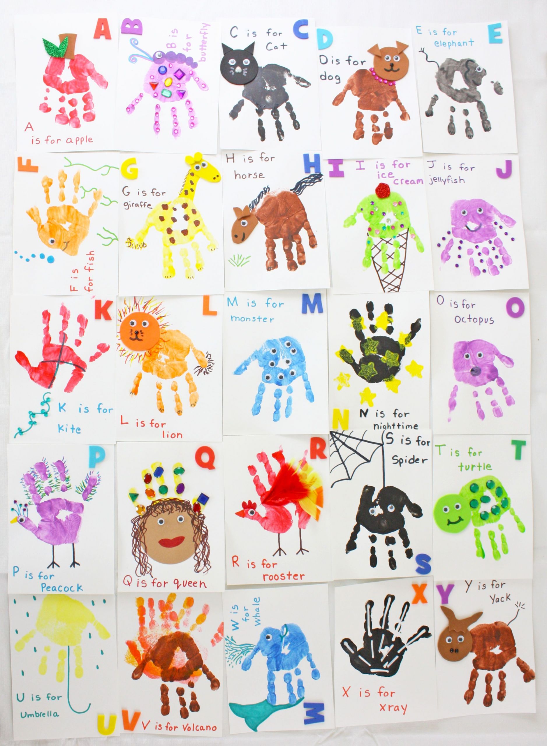 Handprint Crafts For Preschoolers
 Handprint Alphabet Flashcards B Drawing